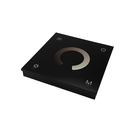 Wall mounted touch controller panel front