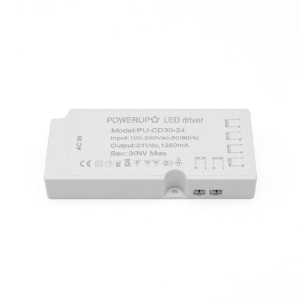 30W 24V 6 Output Cabinet LED Driver Connectors Bottom