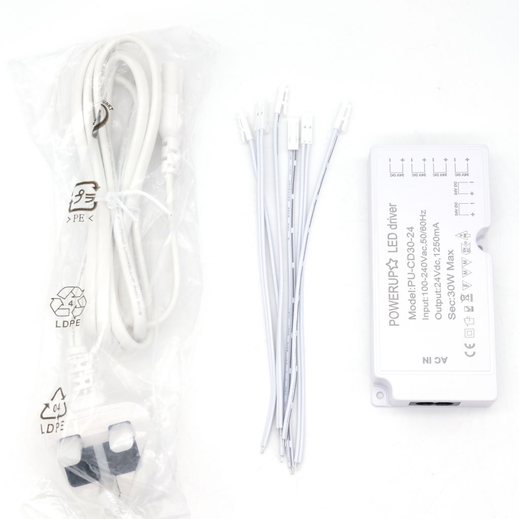 30W 24V 6 Output Cabinet LED Driver Kit For Tape Lights