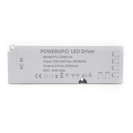 60W 24V 6 Output Cabinet LED Driver Front