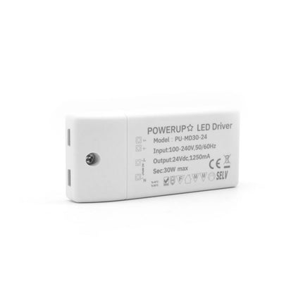 30W 24V Constant Voltage Driver PSU Side Diagonal View