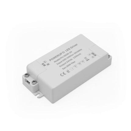 30W 24V Constant Voltage Driver PSU Diagonal Left View