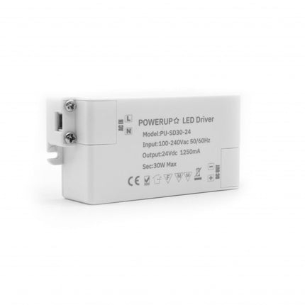 30W 24V Constant Voltage Driver PSU Side Diagonal View
