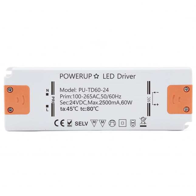 60W 24V Constant Voltage Driver PSU Front