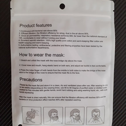 Weekly wash instructions for copper infused face mask