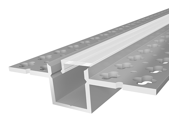 Plaster-in LED Profile 15.5mm 2M With Clear Cover Silver