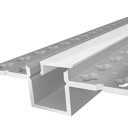 Plaster-in LED Profile 15.5mm 2M With Opal Cover Silver