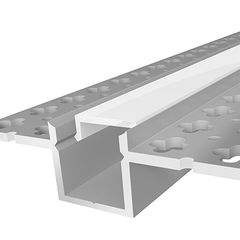 Plaster-in LED Profile 15.5mm 2M With Semi Diffused Cover Silver