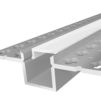 Plaster-in LED Profile 15.5mm 2M With Semi Diffused Cover Silver