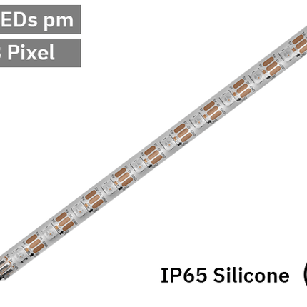 RGB Digital Pixel LED Tape 60LED 5V White PCB. IP65 silicone gel.