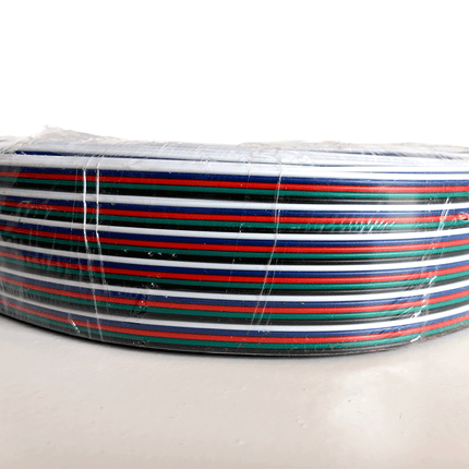 Uprise 5 Core Flat 22AWG Black/Red/Green/Blue/White Stranded Copper Cable