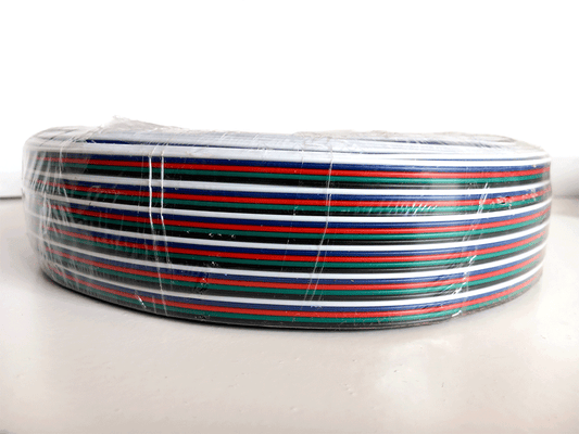 Uprise 5 Core Flat 22AWG Black/Red/Green/Blue/White Stranded Copper Cable
