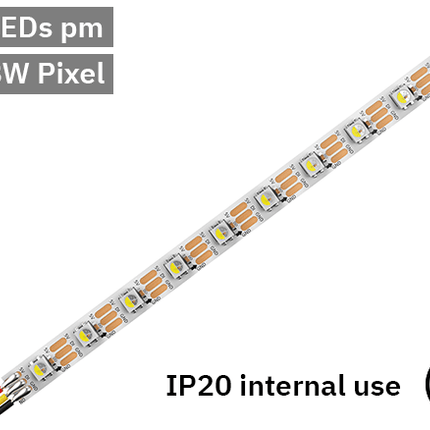 RGBW Digital Pixel LED Tape 60LED 5V white PCB. IP20