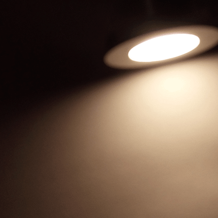 3000K Recessed cabinet spotlight illuminated