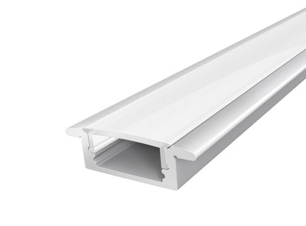 Slim Recessed Profile 17mm Silver Finish & Semi Clear Cover (1M)