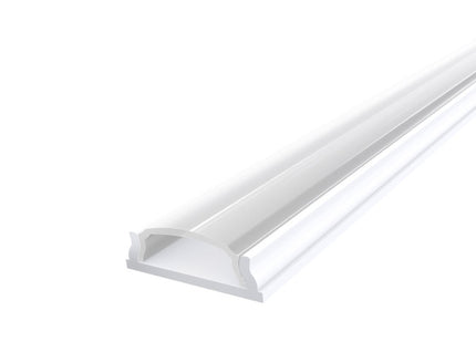 Slim Bendable Extruded LED Aluminium 18mm 1M with a Clear Diffuser for flexible LED Strips finished in White