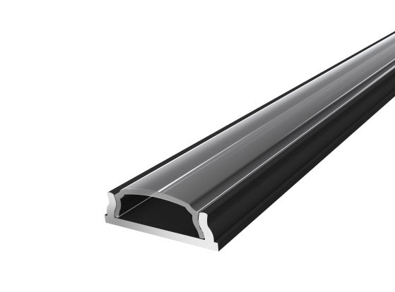 Slim Bendable LED Channel 18mm Black 1M with a Clear PC Cover For flexible LED Tape