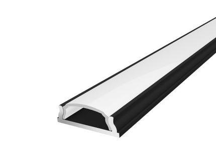 Slim Bendable aluminium LED Profile 18mm 1M with a Semi Diffused PC Cover for LED Strip Lighting Black Finish