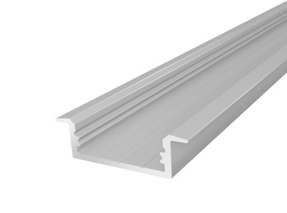 Slim Recessed Aluminium Channel 23mm Silver 2M for LED Tape Lights