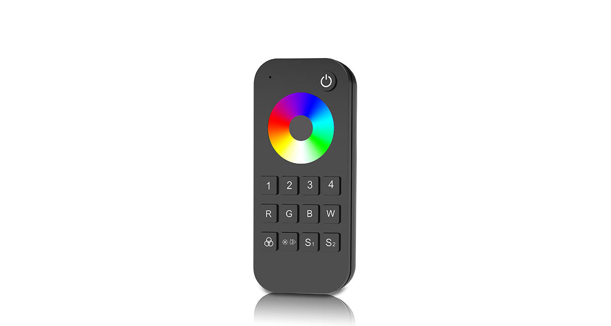 UP-RT9 RGBW wireless LED Remote Control 4 Zone (Black) front view