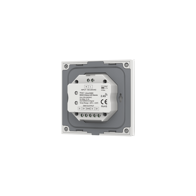 RGB/RGBW TOUCH WALL PANEL 4 ZONE (BLACK) BACK