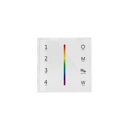 RGB/RGBW TOUCH WALL PANEL 4 ZONE (WHITE) FRONT