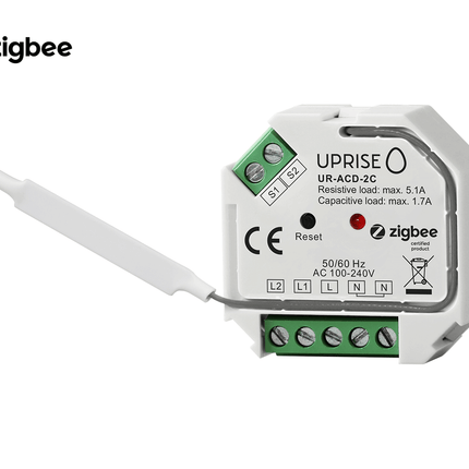 ZigBee 2CH 2-Gang In-Wall Switch Front View 2