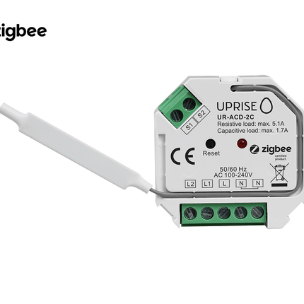 ZigBee 2CH 2-Gang In-Wall Switch Front View