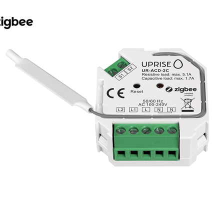 ZigBee 2CH 2-Gang In-Wall Switch Front View 3