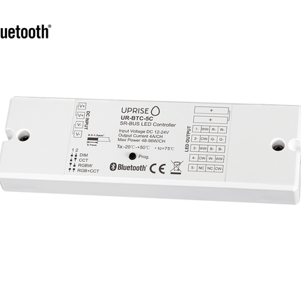 Bluetooth 5CH LED Controller Receiver For RGBCW (12V-24V) Overview 2 - UR-BTC-5C