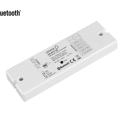 Bluetooth 5CH LED Controller Receiver For RGBCW (12V-24V) Diagonal - UR-BTC-5C