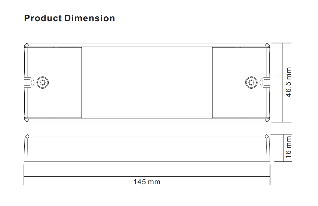 Dimensions for Bluetooth 5CH LED Controller Receiver (12V-24V) Open - UR-BTC-5C