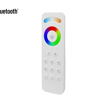 Bluetooth RGBCW (RGB + CCT + DIM) LED Remote Front View 2