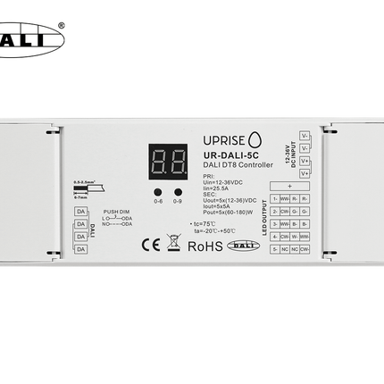 DALI 5CH LED DT8 Dimmer For RGBCW (12V-36V) Overview