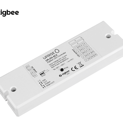 ZigBee 5CH LED Controller Receiver For RGBCW (12V-24V) Diagonal View - UR-ZG-5C2-05b