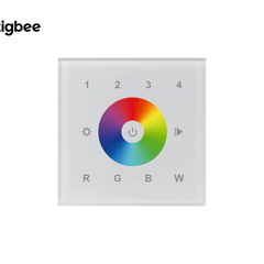 Zigbee Glass RGBW Touch Dimmer Wall Panel Front View