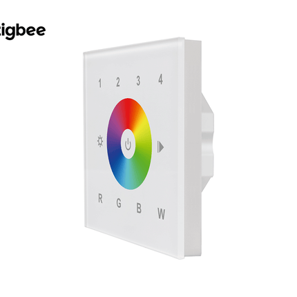 Zigbee Glass RGBW Touch Dimmer Wall Panel Front View 3