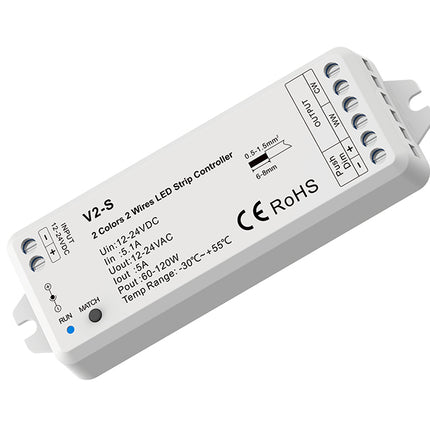 V2-S CCT Dual White 2 Colour 2 Wire LED Strip Controller