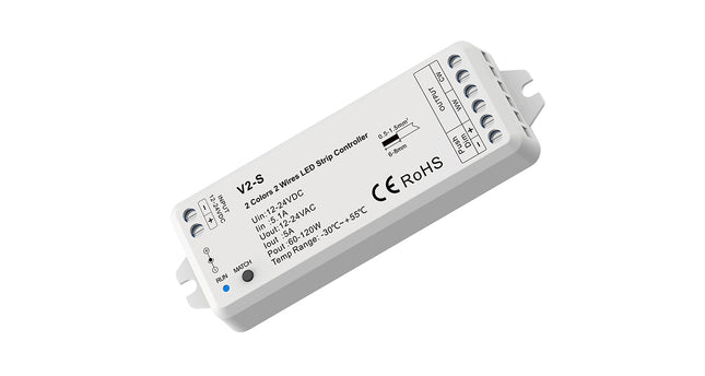 V2-S CCT Dual White 2 Colour 2 Wire LED Strip Controller