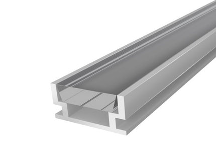 Waterproof Aluminium Walkover LED Channel 19mm 1M with a Clear Glass Diffuser Silver Finish (IP65)