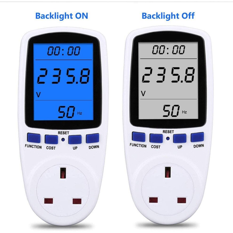 Energy / Electricity Usage Monitor Power Meter Plug with Backlight LCD ...
