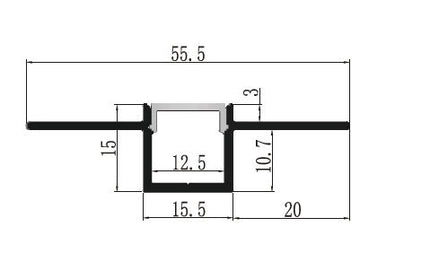 15.5mm Plaster-in Profile Dimensions