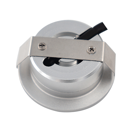 Silver recessed spotlight, 3000K, 1.5w, 12v. Back view.