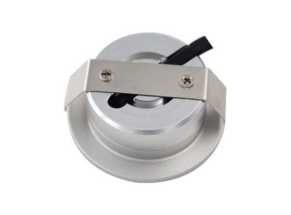 Silver recessed spotlight, 3000K, 1.5w, 12v. Back view.