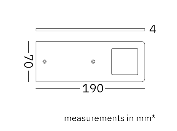 Undercabinet pad light dimensions in mm