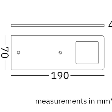 Undercabinet pad light dimensions in mm