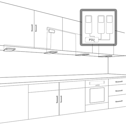 Undercabinet light within kitchen environment