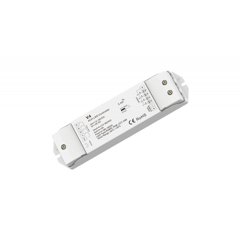 UPRISE LED UNIVERSAL 4 CHANNEL RECEIVER 12-24V WITH PUSH DIM INPUT
